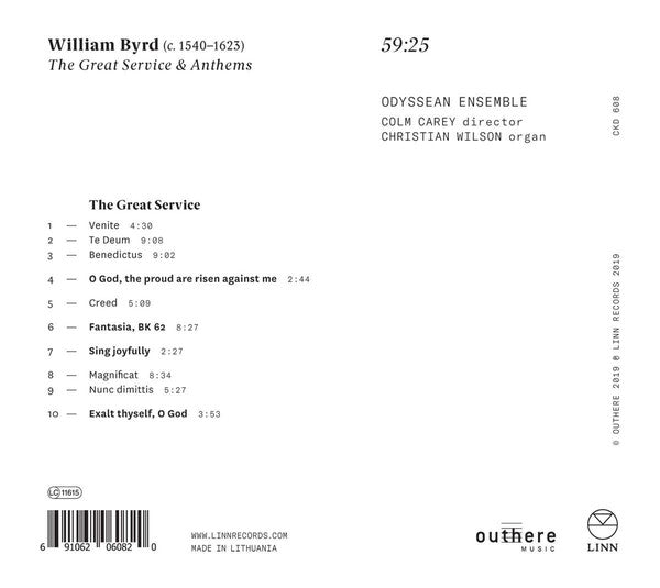Odyssean Ensemble, Colm Carey, Christian Wilson (3), William Byrd : William Byrd: The Great Service & Anthems (CD)