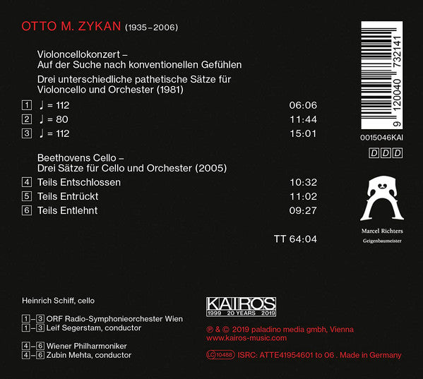Otto M. Zykan - Heinrich Schiff, ORF Radio-Symphonieorchester Wien, Leif Segerstam, Wiener Philharmoniker, Zubin Mehta : Violoncellokonzert - Beethoven's Cello (CD, Album)