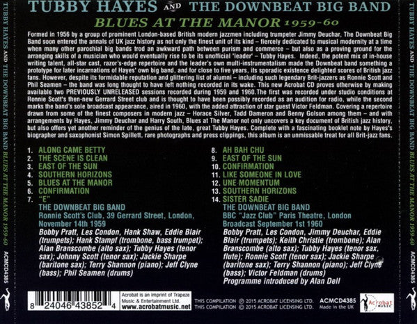 Tubby Hayes and the Downbeat Big Band : Blues At The Manor 1959-60 (CDr, Comp)