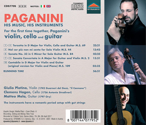 Giulio Plotino, Clemens Hagen, Matteo Mela : Paganini - His Music, His Instruments (CD, Album)