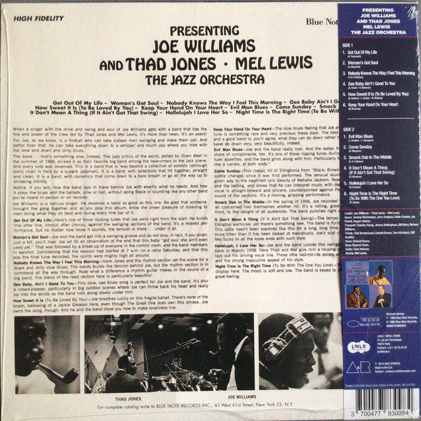 Joe Williams And Thad Jones & Mel Lewis, The Jazz Orchestra : Joe Williams And Thad Jones, Mel Lewis, The Jazz Orchestra (LP, Album, Ltd, RE, Col)