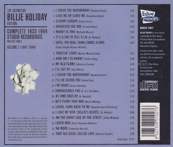 Billie Holiday : Complete 1933-1944 / Masters / Vol. 7 1941-1944 (CD, Album, Comp)