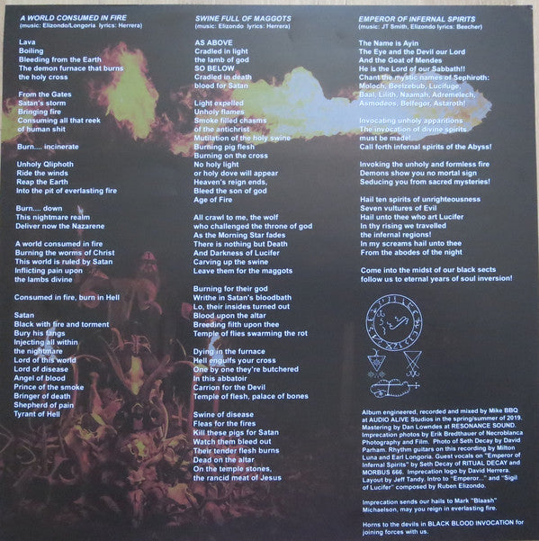 Imprecation / Black Blood Invocation : Diabolical Flames Of The Ascended Plague (LP, Album)