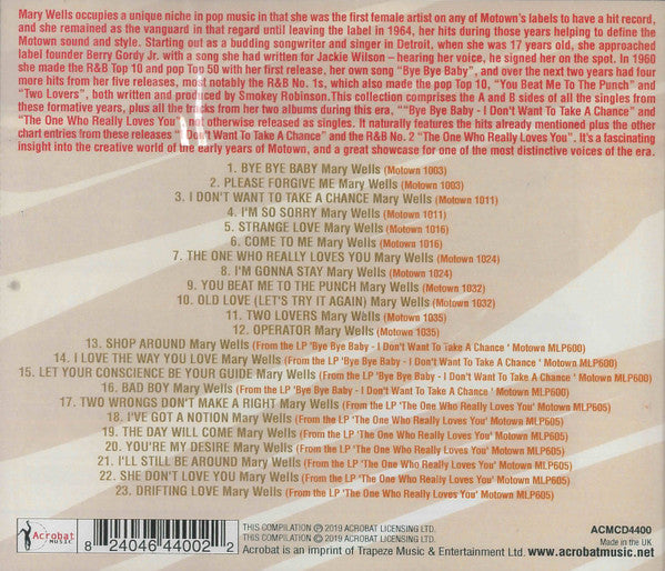 Mary Wells : The Early Years: Complete Motown Releases 1960-62 (CDr, Comp)