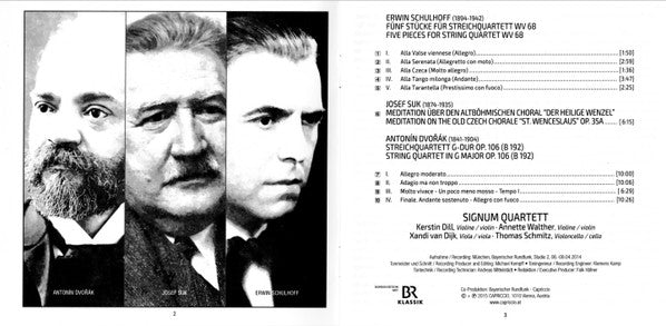 Erwin Schulhoff / Josef Suk (2) / Antonín Dvořák - Signum Quartett : Alla Czeca (CD, Album)