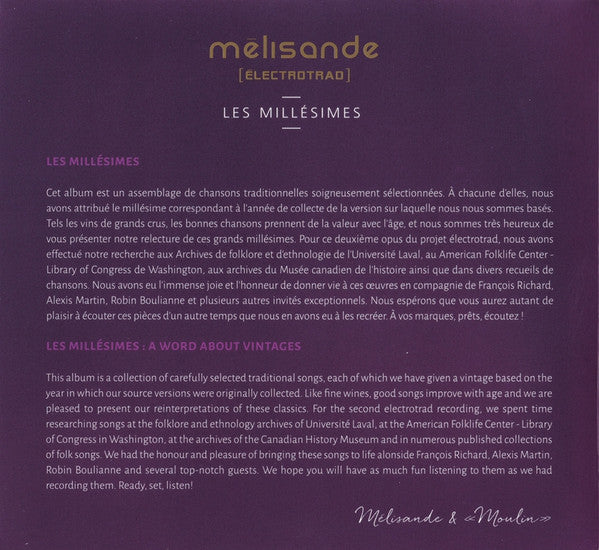 Mélisande [électrotrad] : Les Millésimes   (CD, Album)