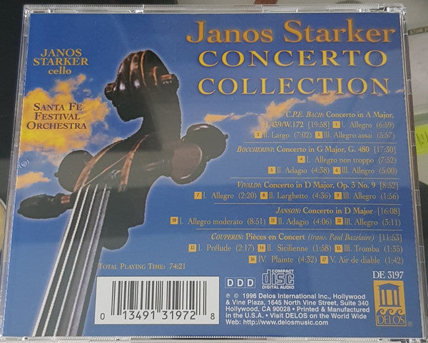 Janos Starker, Santa Fe Festival Orchestra, Carl Philipp Emanuel Bach / Luigi Boccherini / Antonio Vivaldi / Jean-Baptiste-Aimé-Joseph Janson / François Couperin : Concerto Collection (Five Cello Masterworks) (CD, Album)