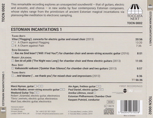 Tauno Aints, Sven Grünberg, Robert Jürjendal and Raul Sööt : Estonian Incantations 1 (CD, Album)