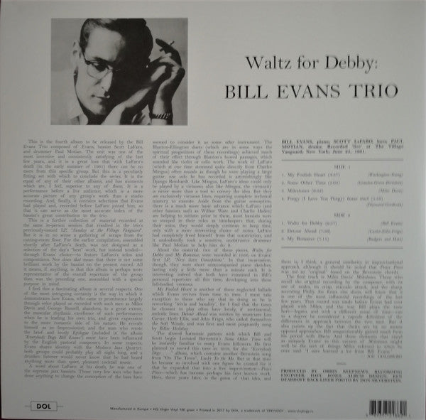 Bill Evans Trio* With Scott LaFaro, Paul Motian : Waltz For Debby (LP, Album, RE, 180)