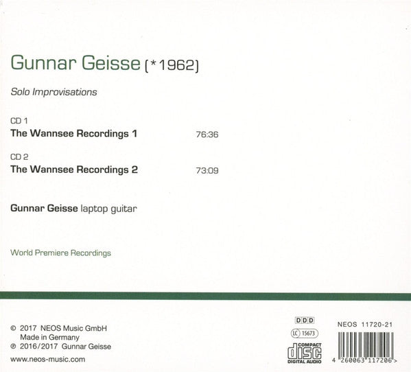 Gunnar Geisse : The Wannsee Recordings (2xCD, Album)