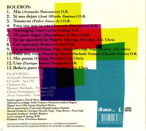 Enrique Heredia : Bolero Solo (CD, Album)