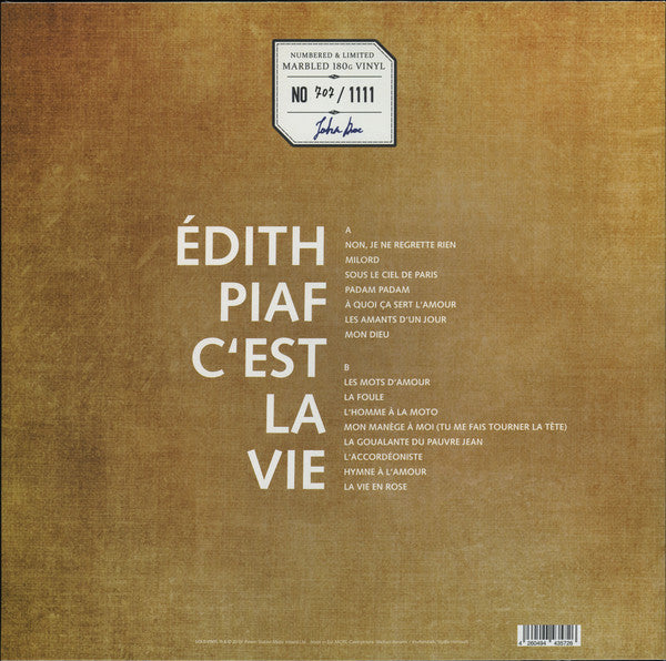 Edith Piaf : C'est La Vie (LP, Comp, Ltd, Num, Gol)