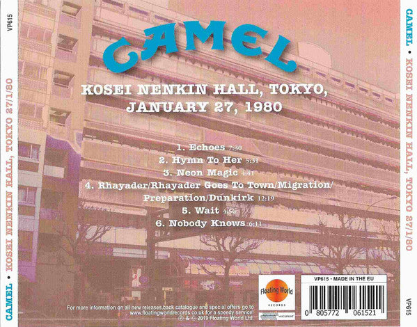 Camel : Kosei Nenkin Hall, Tokyo, January 27, 1980 (CD, Album)