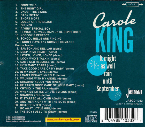 Carole King : It Might As Well Rain Until September (CDr, Comp, Mono)