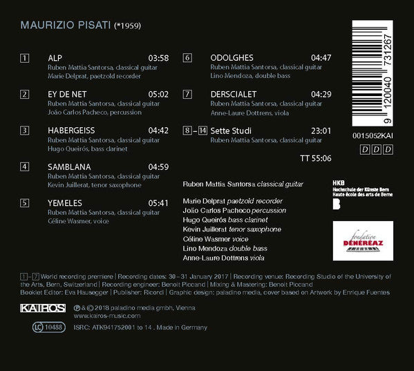 Maurizio Pisati - Ruben Mattia Santorsa, Marie Delprat, João Carlos Pacheco, Hugo Queirós, Kevin Juillerat, Céline Wasmer, Lino Mendoza, Anne-Laure Dottrens : Set7 (CD, Album)