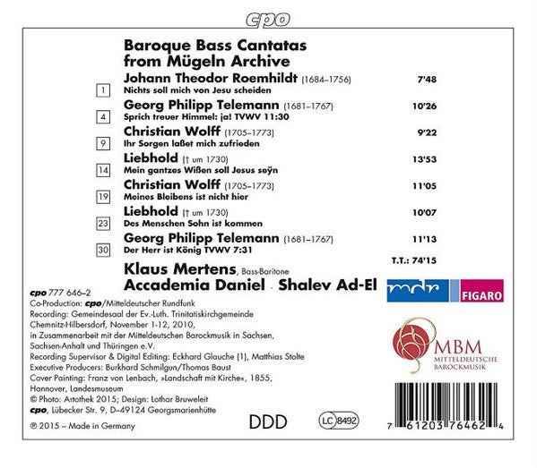 Klaus Mertens ∙ Accademia Daniel ∙ Shalev Ad-El : Der Herr Ist König (Baroque Bass Cantatas) (CD, Album)