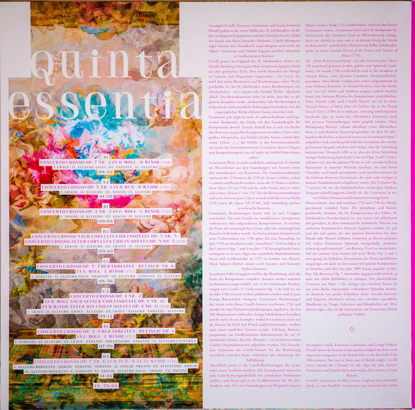 Concerto Köln, Francesco Geminiani : Quinta Essentia (2xLP, Album)