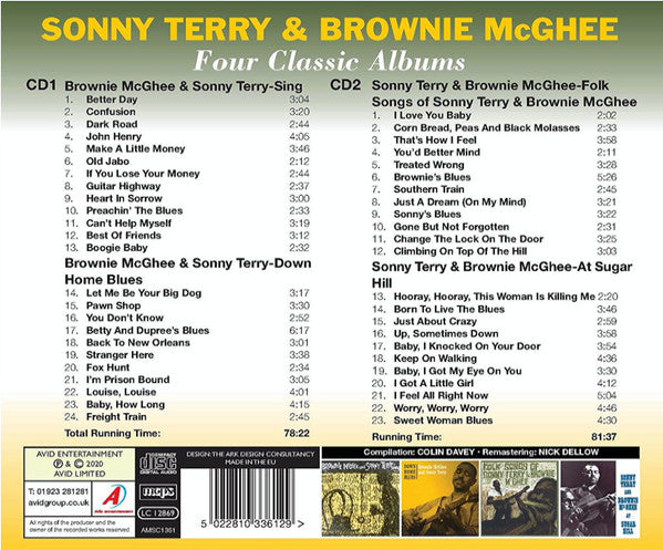 Sonny Terry & Brownie McGhee : Four Classic Albums (2xCD, Comp, RM)