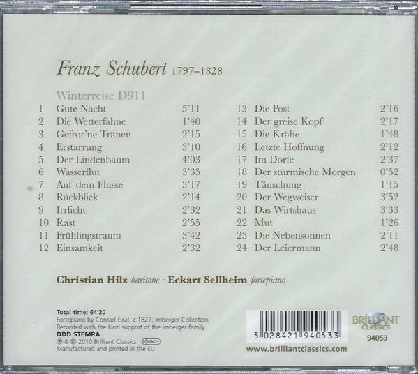 Franz Schubert – Christian Hilz, Eckart Sellheim : Winterreise (CD, Album)