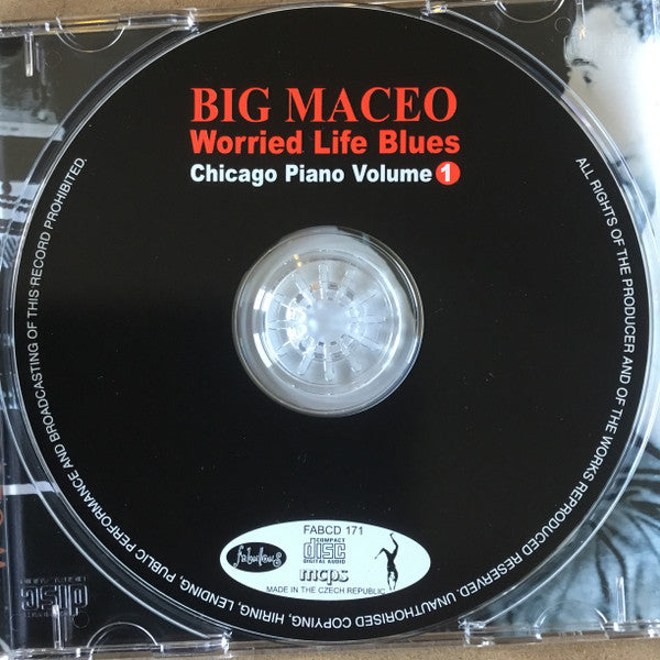 Big Maceo : Big Maceo Worried Life Blues Chicago Piano Volume 1 (CD, Album, Comp)