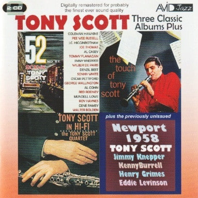 Tony Scott (2) : Three Classic Albums Plus: 52nd St. Scene / Tony Scott In Hi-Fi / The Touch Of Tony Scott / Newport 1958 (2xCD)