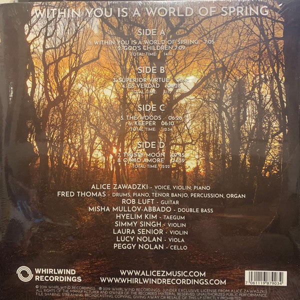 Alice Zawadzki : Within You Is A World Of Spring (LP, Album)