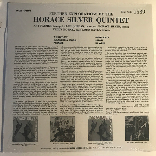 The Horace Silver Quintet : Further Explorations (LP, Album, Mic)