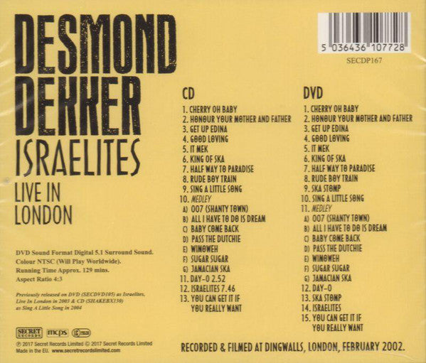 Desmond Dekker : Israelites Live In London (CD, Album + DVD)