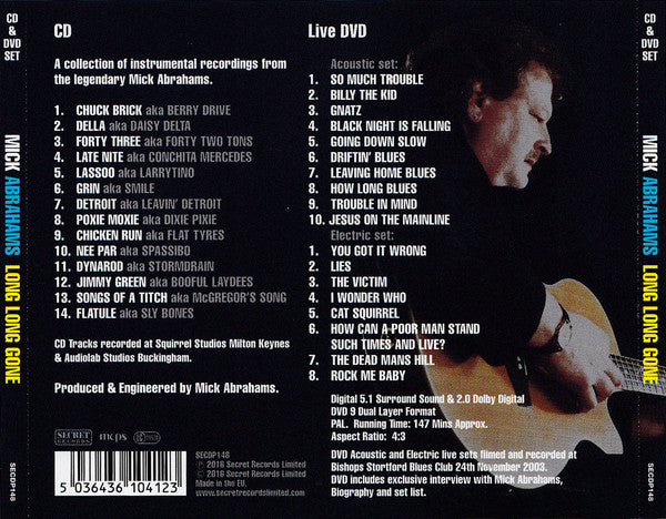 Mick Abrahams : Long Long Gone (CD, Album + DVD, Album)