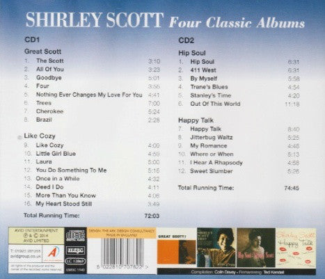 Shirley Scott : Four Classic Albums: Great Scott / Like Cozy / Hip Soul / Happy Talk (2xCD, Comp)
