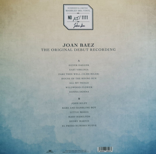 Joan Baez : Joan Baez (The Original Debut Recording)  (LP, Album, Ltd, Num, RE, Blu)