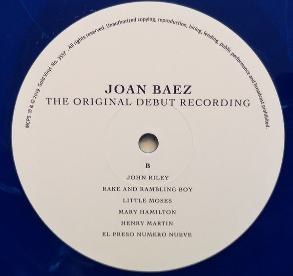 Joan Baez : Joan Baez (The Original Debut Recording)  (LP, Album, Ltd, Num, RE, Blu)