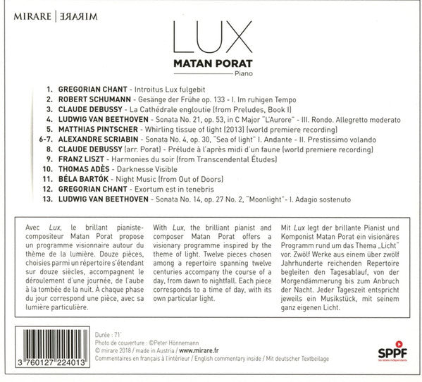 Matan Porat : Lux (CD, Album)