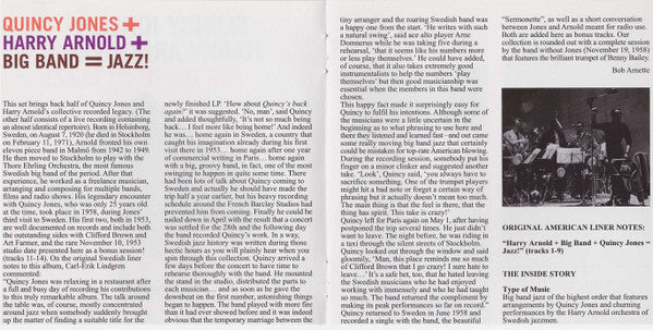 Harry Arnold And Quincy Jones : Harry Arnold + Big Band + Quincy Jones = Jazz! (CD, RE)