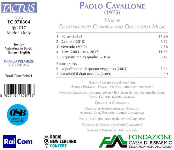 Paolo Cavallone (2) : Hóros (CD, Album)