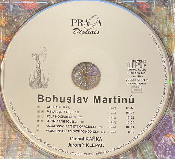 Bohuslav Martinů, Michal Kaňka - Jaromír Klepáč : Small Pieces For Cello And Piano (CD)