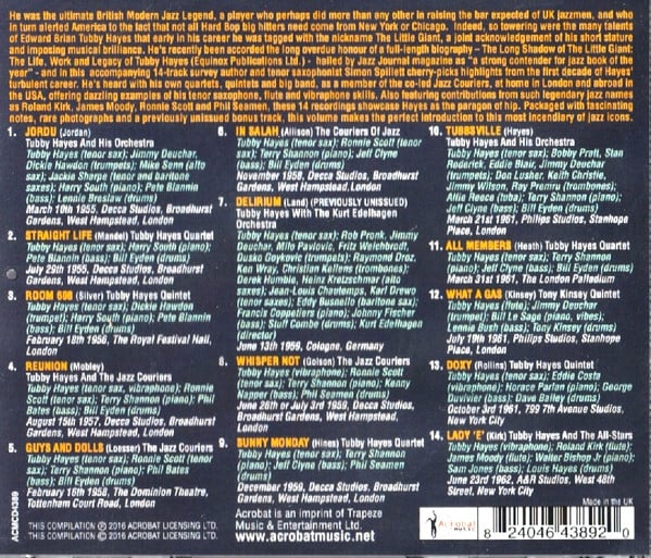 Tubby Hayes : The Long Shadow Of The Little Giant (CD, Comp)