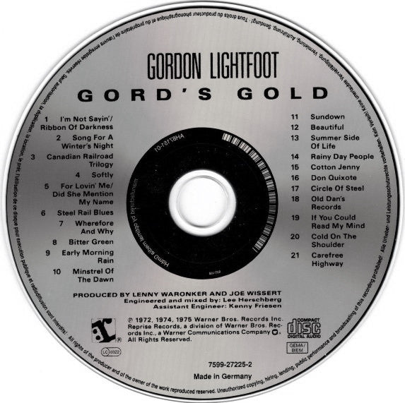Gordon Lightfoot : Gord's Gold (CD, Comp, RE, RM)