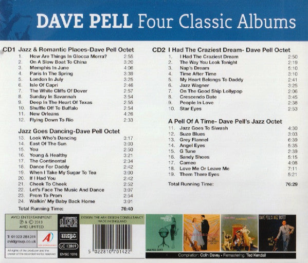 Dave Pell : Four Classic Albums: Jazz And Romantic Places - Dave Pell Octet / Jazz Goes Dancing - Dave Pell Octet / I Had The Craziest Dream - Dave Pell Octet / A Pell Of A Time - Dave Pell's Jazz Octet (2xCD, Comp)