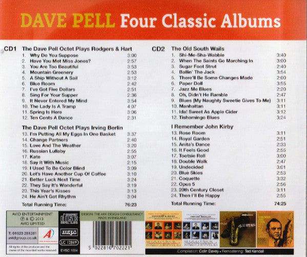 Dave Pell : Four Classic Albums: The Dave Pell Octet Plays Rodgers & Hart / The Dave Pell Octet Plays Irving Berlin / The Old South Wails / I Remember John Kirby (2xCD)