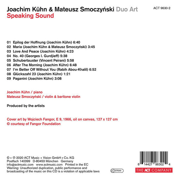 Joachim Kühn & Mateusz Smoczyński : Speaking Sound (CD, Album)