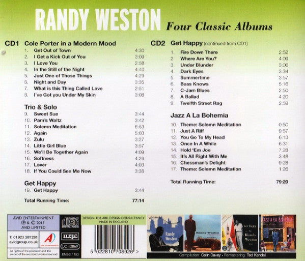 Randy Weston : Four Classic Albums: Cole Porter In A Modern Mood / Trio & Solo / Get Happy / Jazz A La Bohemia (2xCD, Comp)