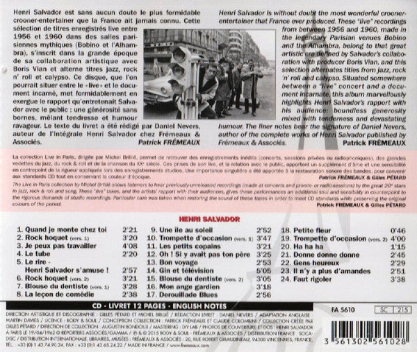 Henri Salvador : Live In Paris 1956-1960 (CD)