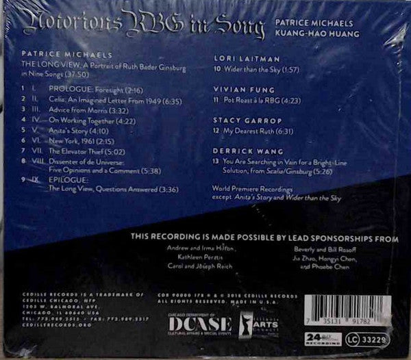 Patrice Michaels, Kuang-Hao Huang : Notorious RBG In Song (CD, Album)