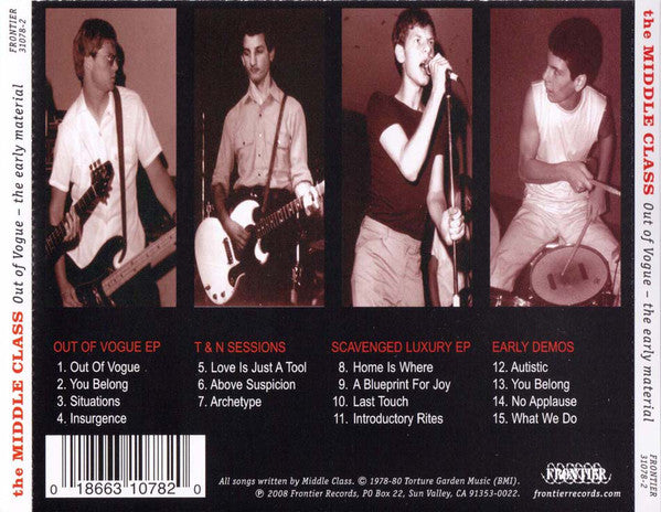The Middle Class : Out Of Vogue - The Early Material (CD, Comp)