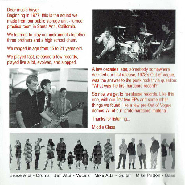 The Middle Class : Out Of Vogue - The Early Material (CD, Comp)