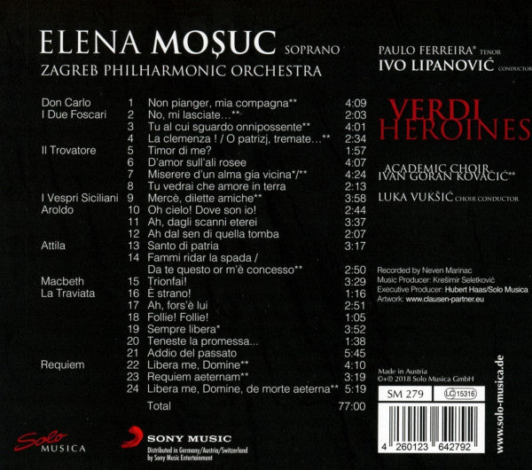 Elena Moșuc, Zagrebačka Filharmonija, Ivo Lipanović, Akademski Zbor "Ivan Goran Kovačić" : Verdi Heroines (CD, Album)