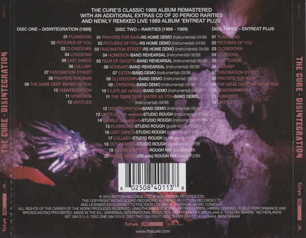 The Cure : Disintegration (CD, Album, RM + CD + CD, Album, RM + Dlx, RE, Fat)