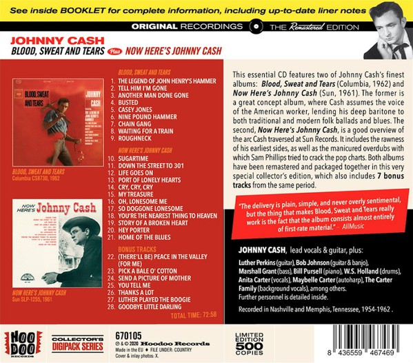 Johnny Cash : Blood, Sweat And Tears (CD, Comp, Ltd, RM)