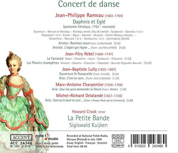 Jean-Philippe Rameau •  Jean-Féry Rebel •  Jean-Baptiste Lully, La Petite Bande, Sigiswald Kuijken : Concert de Danse (CD, Album, RE)